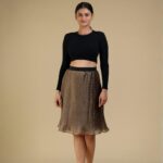 Bronze Braid Pleated Skirt