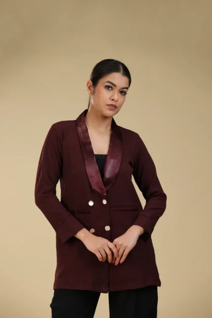 Satin Collared Blazer