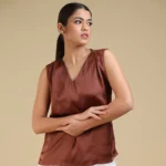 Japan Satin Sleeveless Shirt
