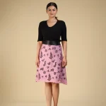 Black n Pink Cut Design Skirt-toyoustores