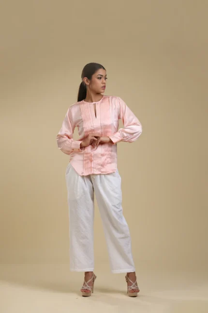 Italian satin shirt-toyoustores