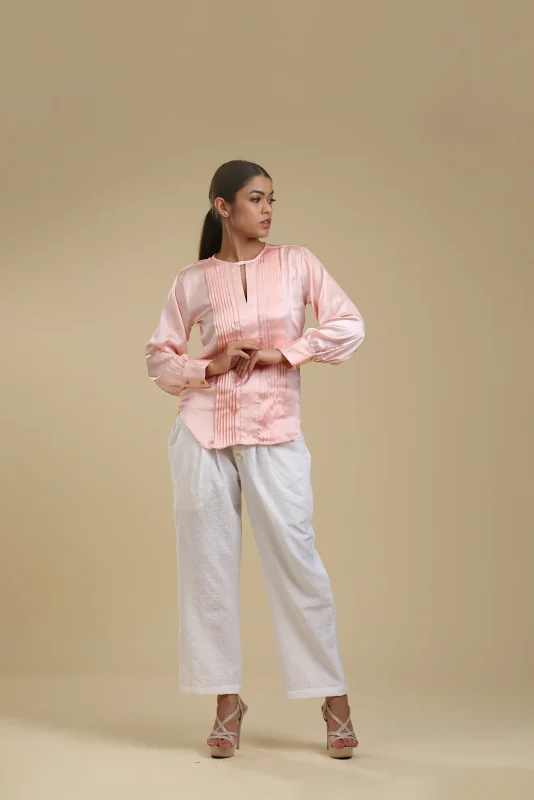 Italian satin shirt-toyoustores