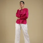 Italian satin shirt-Wine-toyoustores