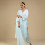 Mint Self Thread Worked Sequenced Russian Silk Pakistani Salwar Suit Set-toyoustores