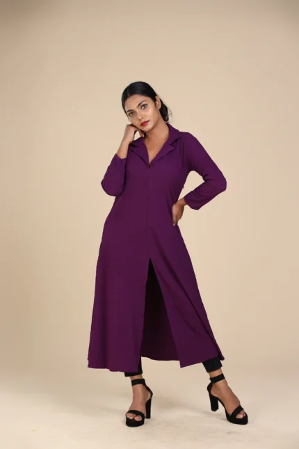 long lapel dress purple-toyoustores