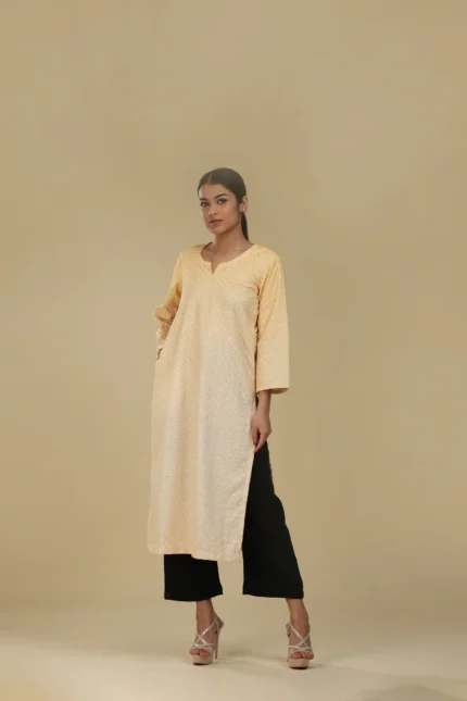shaded lucknow kurthi yellow-toyoustores