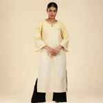 shaded lucknow kurthi yellow rework - toyoustores
