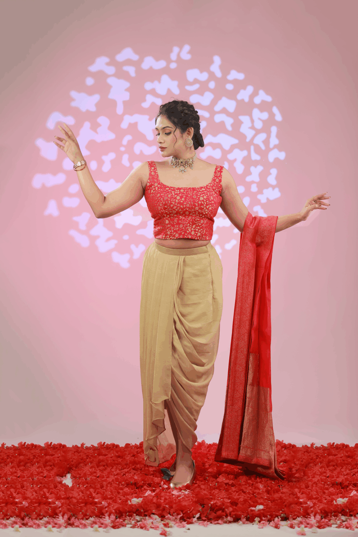 Banarasi Corset Blouse Magenta - Image 1