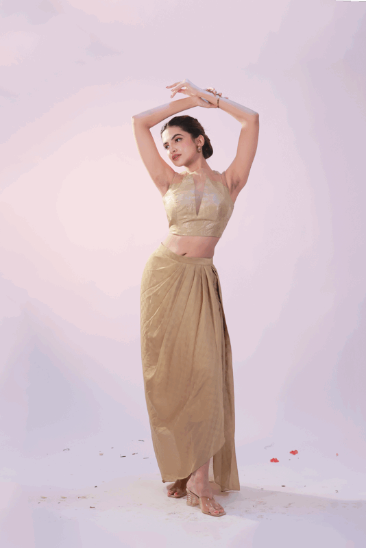 Golden-Draped-skirt